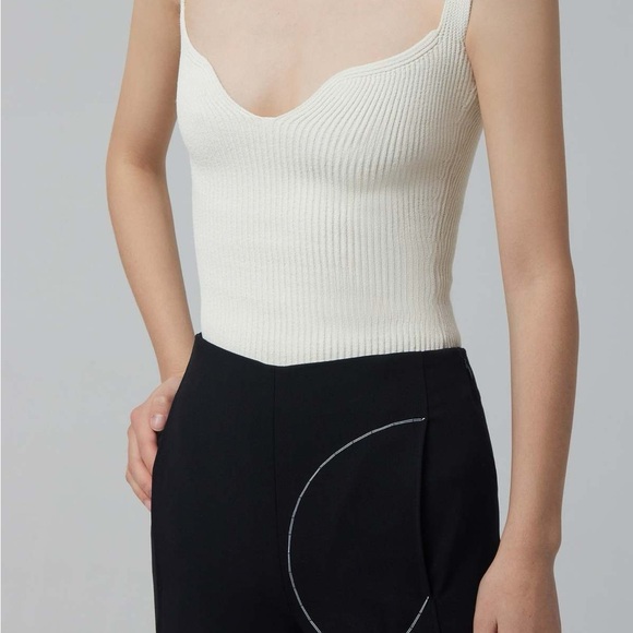 KHAITE The Yves Cream Ribbed Bodysuit - Picture 3 of 9